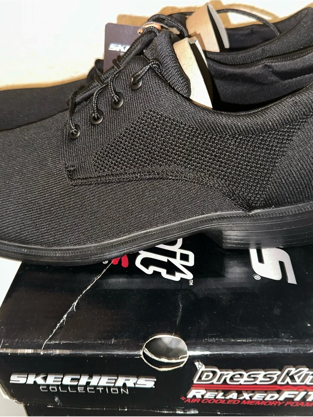 Skechers Black Men's Casual Oxford Lace-Up Shoes